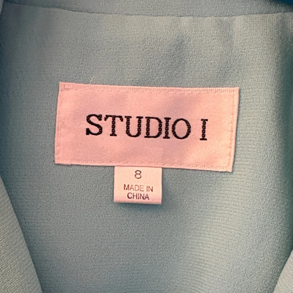 Studio I Aqua Blazer with Flower Buttons - Picture 2 of 5